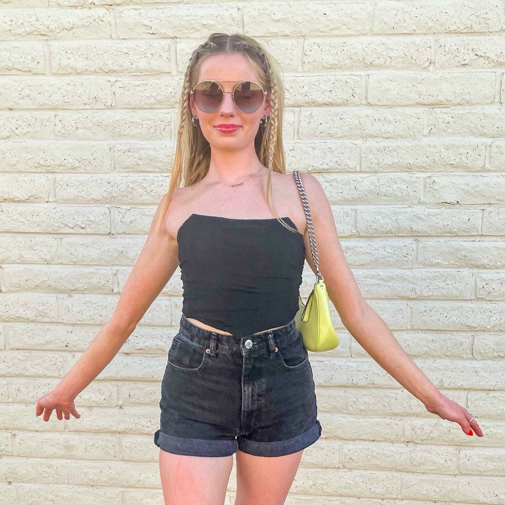 Black Jean Shorts